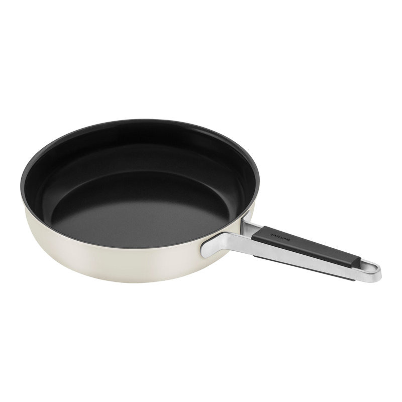 ZWILLING Pure 9.5-Inch Stainless Steel Ceramic Nonstick Fry Pan, Green, 11", Ivory