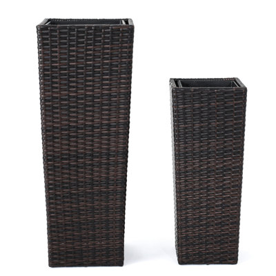 Flower Pots, Brown - Comprising 2 Pots With Iron Marvelous Enamoring