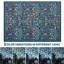 Tapis floral lavable à la machine avec envers en caoutchouc durable pour le salon-130108707-130108712