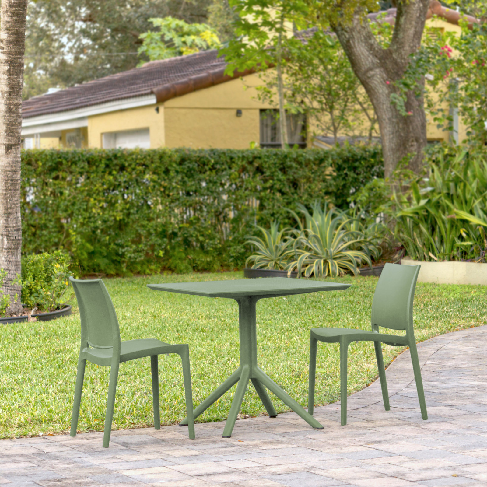 Farrah 32" Patio Bistro Set, Olive Green