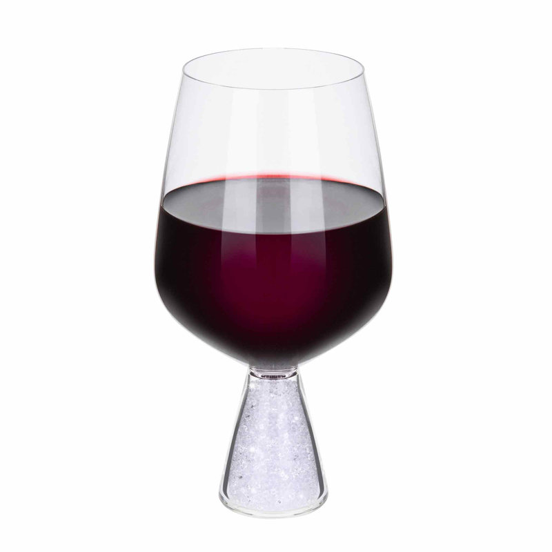 Elegant Stemless Crystal-Filled Wine Glass Set of 6
