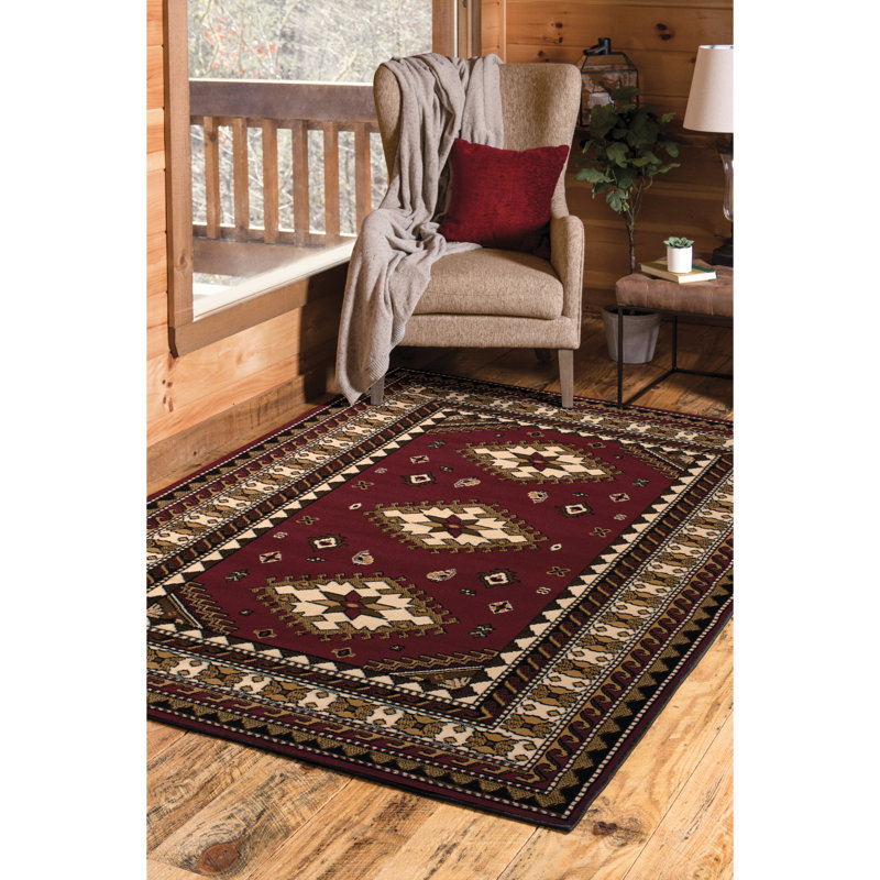 Tapis bordeaux Juana, Tapis de couloir 2 pi 3 po x 7 pi 2 po