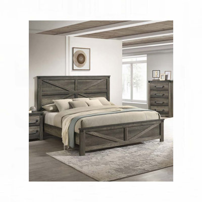 Rustic Wood Platform Bed