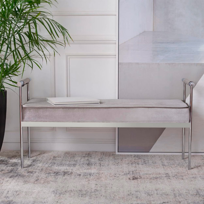 Banc en velours Ricquan, 25"H x 50"W x 20"D