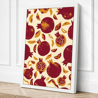 Pomegranate Pattern Botanical - Wrapped Canvas