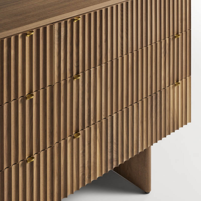 Murmur 6 Drawer Dresser, Walnut Brown