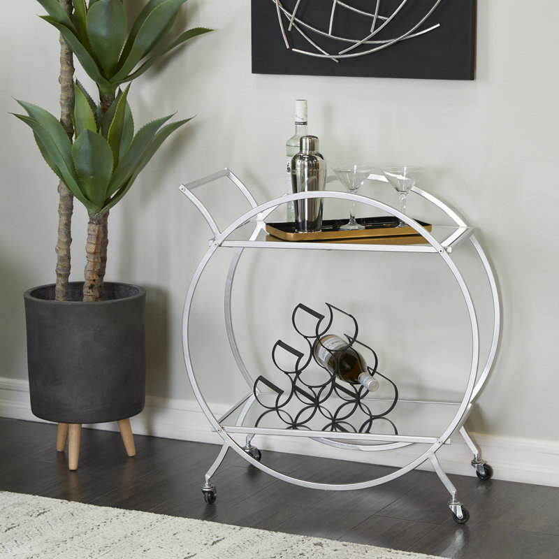 Jevonn Metal Bar Cart, White
