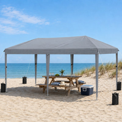 20‘ W x 10’ D Pop Up Canopy Tent, Heavy Duty Commercial Outdoor Canopy with 6 Sidewalls Waterproof Outdoor Party Tent Canopy Tents with Adjustable Height Commercial Event Gazebo for Backyard Wedding, Parties