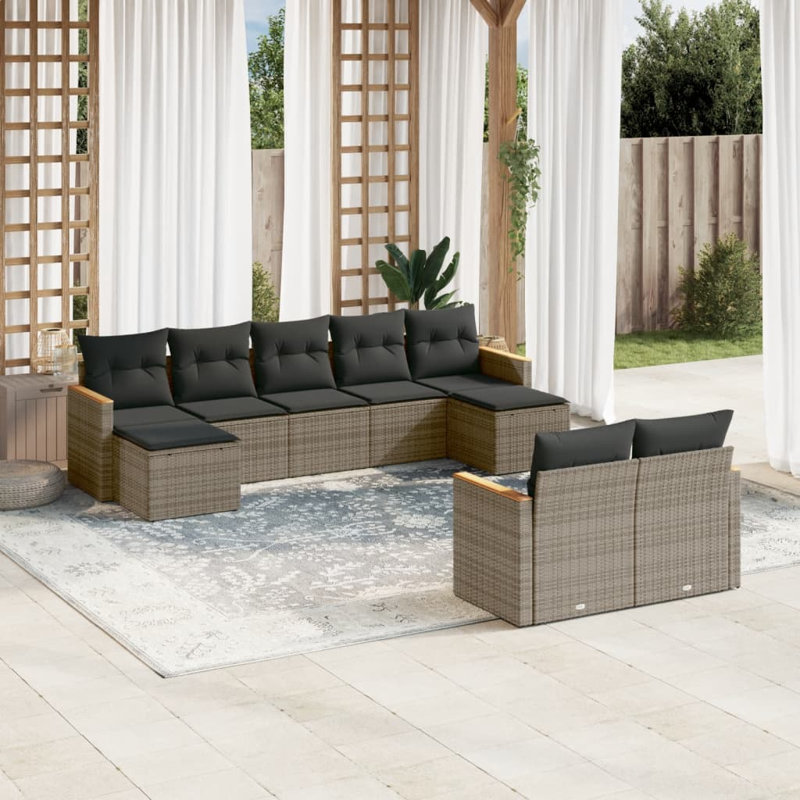 Ensemble de canapé de jardin Vidaxl gris
