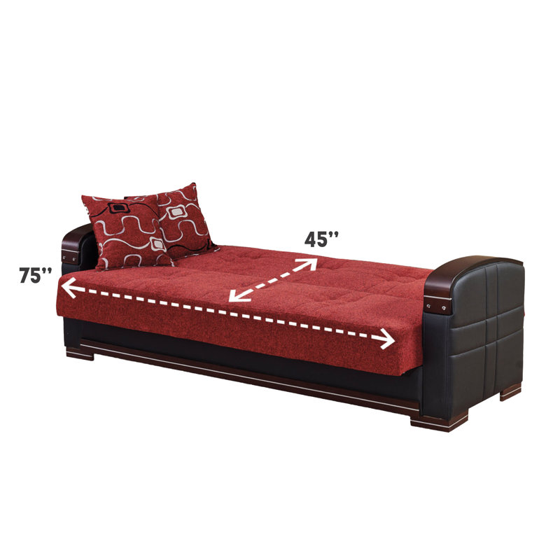 Genagra Upholstered 86'' Sofa, Red
