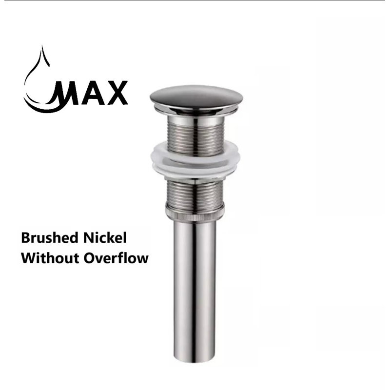 Drain de salle de bain avec trop-plein, Nickel brossé