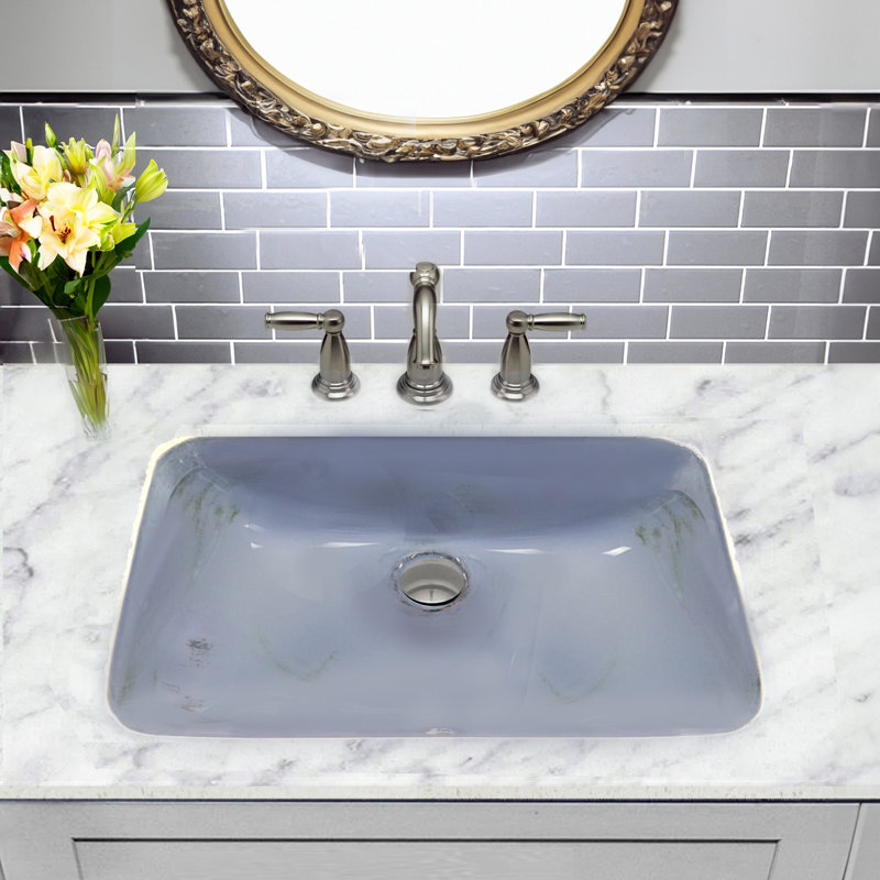 Nantucket Sinks Italian Fireclay Undermount  Vanity Sink RC2035SS 'Siracusa' with Distressed Hand-Painted Finish