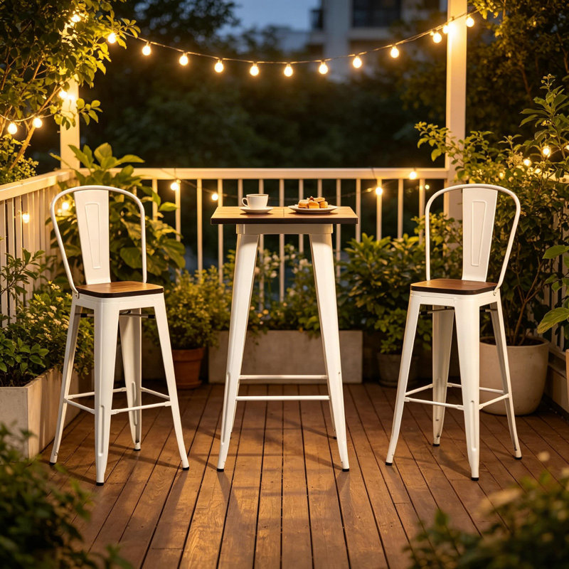 Ensemble de meubles de table à manger 3 pièces avec cadre robuste