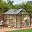 Greenhouse for Outdoor with Door, Green House with Polycarbonate Panel & Adjustable Roof Vent & Ground Nails-124022185-124022183