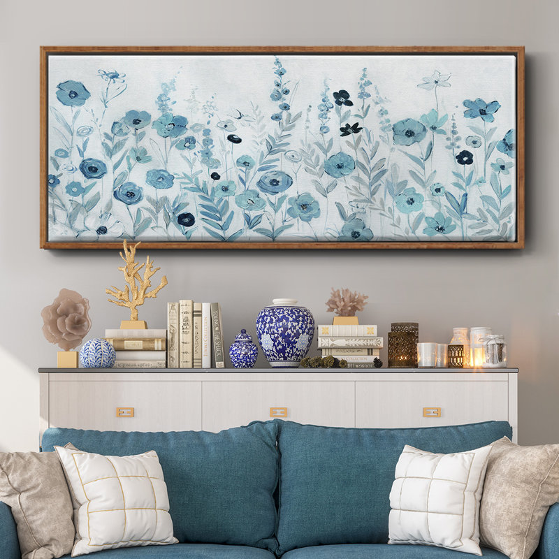 Endless Field of Blue - toile encadrée, H 20 po x l 50 po