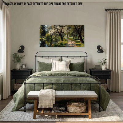  Printemps, paysage, art mural sur toile, forêt de cerisiers en fleurs, peinture de paysages naturels, grande œuvre d'art horizontale pour le salon, 12 x 14 pouces