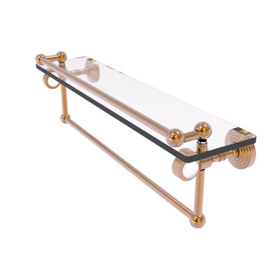 Jarrell Glass Bracket Shelf with Towel Bar