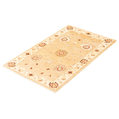 Tapis unique en laine noué à la main 3 pi x 5 pi 3 po nouvel âge Medzarents