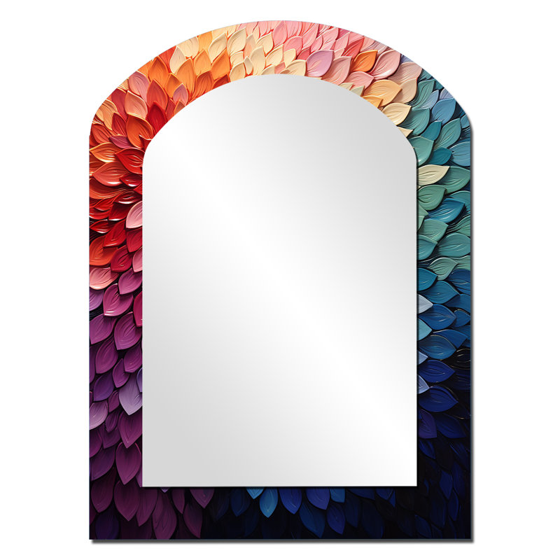 Forêt colorée Harmoney Forest II - Miroir mural multicolore, 34 po x 25 po
