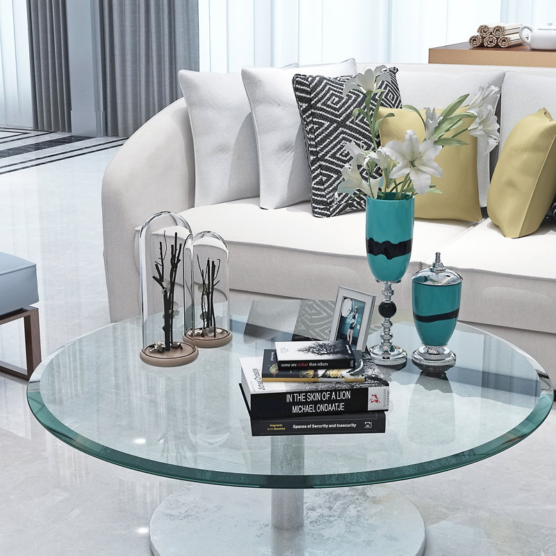 Isola Round Glass Table Top, Bevel Edge, 0.4" H x 32" L x 32" W