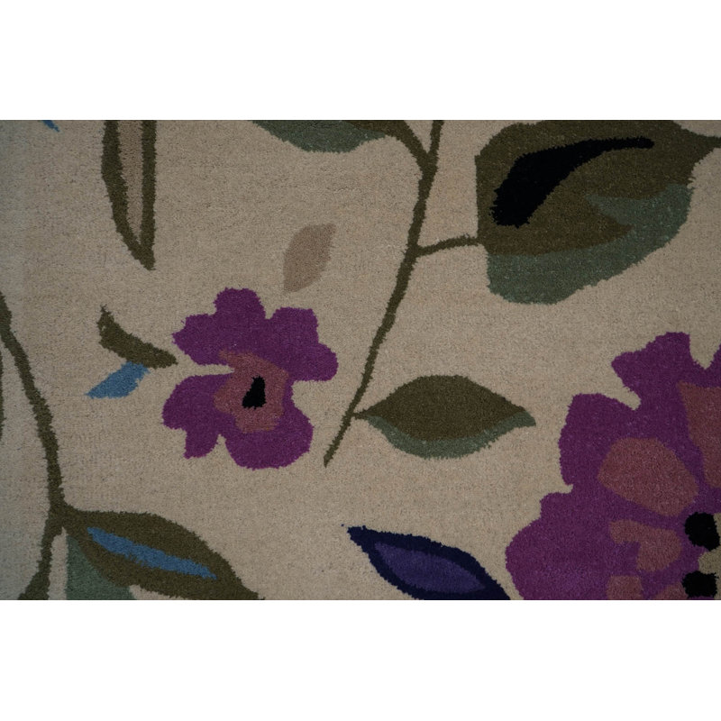 Tapis oriental multicolore touffeté à la main, Tapis de couloir 2 pi 6 po x 6 pi, Beige