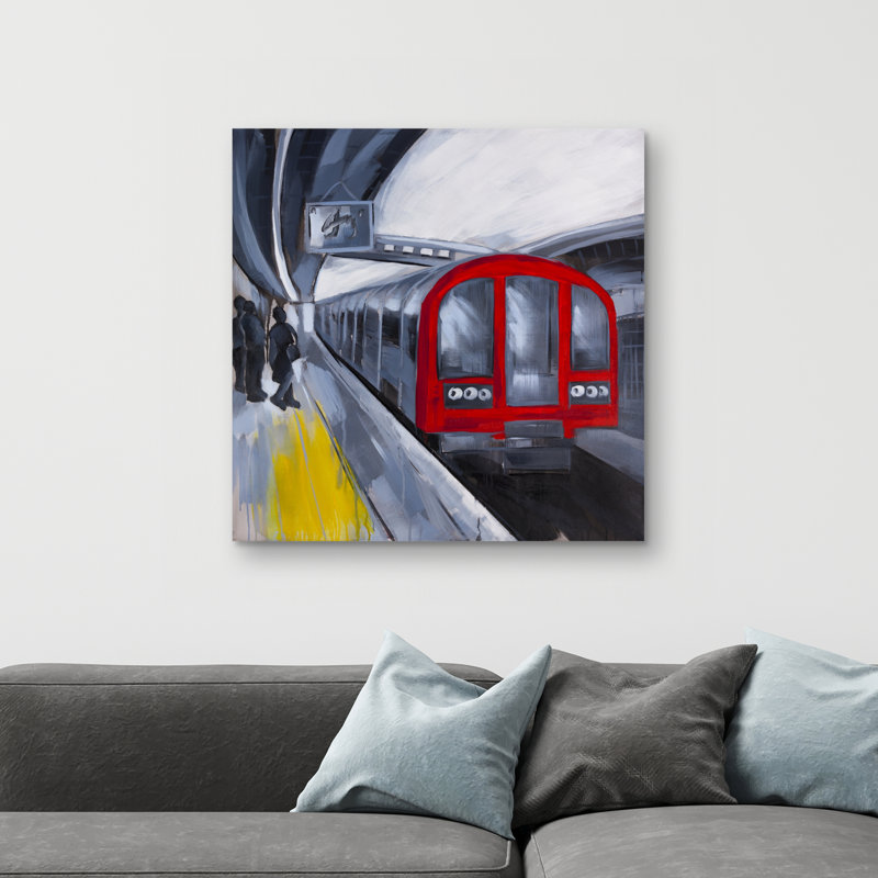 People waiting metro - 32"x32" art on canvas