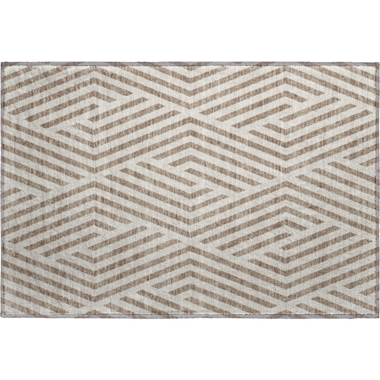 Premium Machine Washable Cerrito AMF550 Taupe Rug