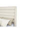 Lit plateforme tapissier grand lit, structure de lit moderne avec tête de lit capitonnée à canaux roulés, beige