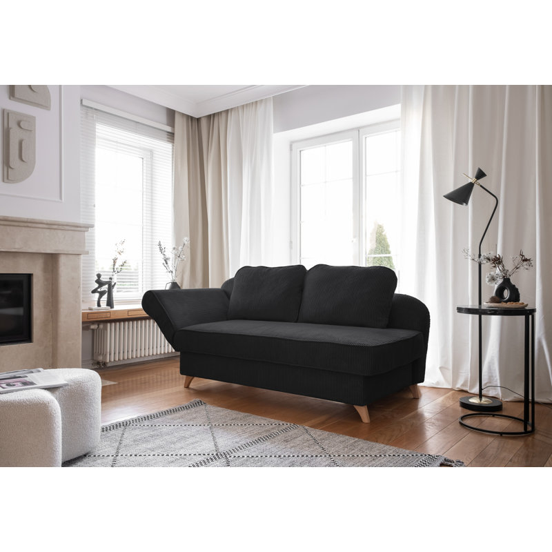 Chic Charlotte Storage Chaise Longue, Left facing, Anthracite