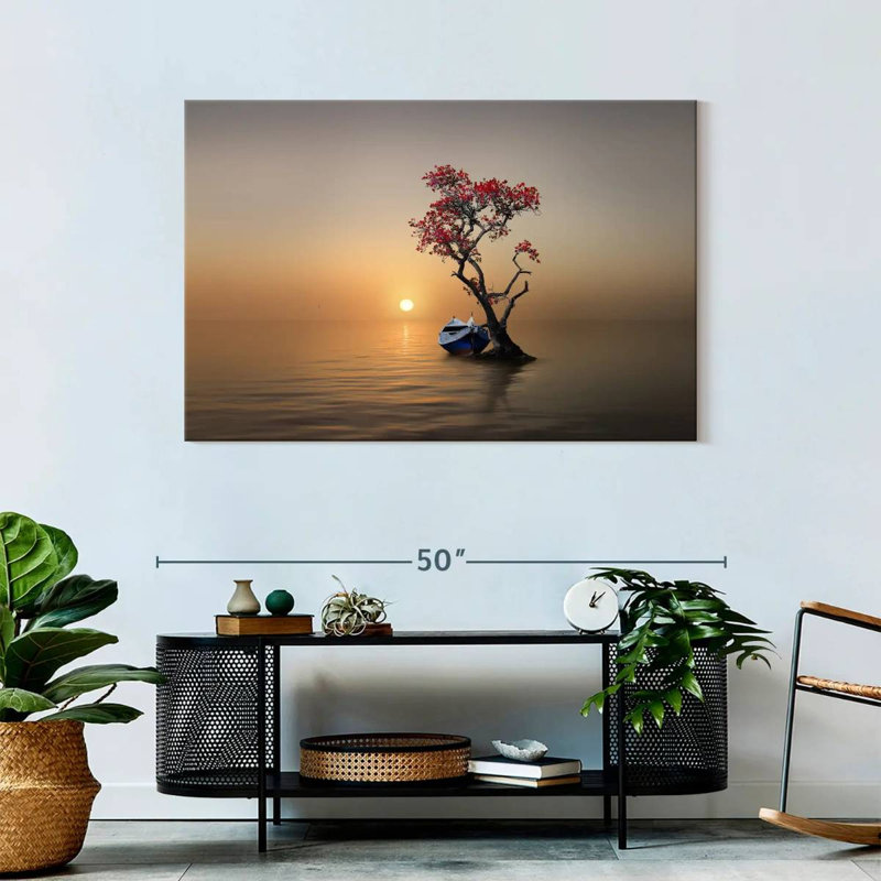 Mehar Tree Moored Boat, 30" H x 45" W