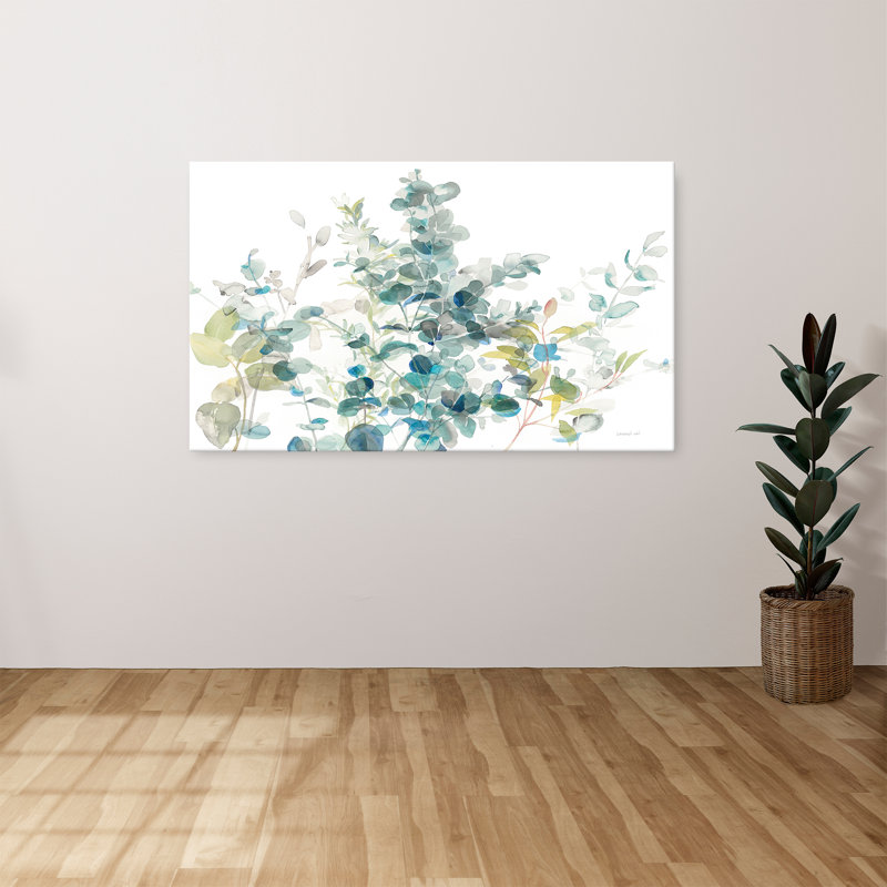 "Eucalyptus I blanc" par Danhui Nai, reproduction sur toile, H 24 po x l 40 po x P 1,5 po