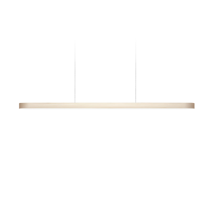 1 - Light LED Pendant, 98" H x 59.1" W x 2" D, Ivory White, Matte Black
