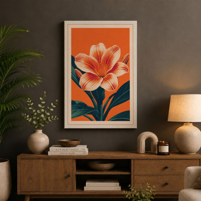 Striped Bloom Botanical - Wrapped Canvas