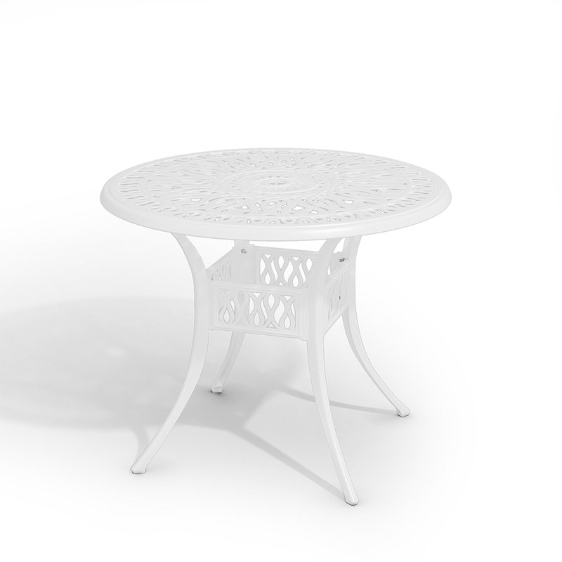 Callendale Round Outdoor with Umbrella Hole Bistro Table - 91 cm W 91 cm D, White
