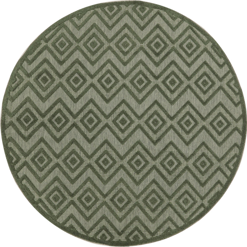 Konstantia Geometric Indoor/Outdoor Area Rug, Round 8'