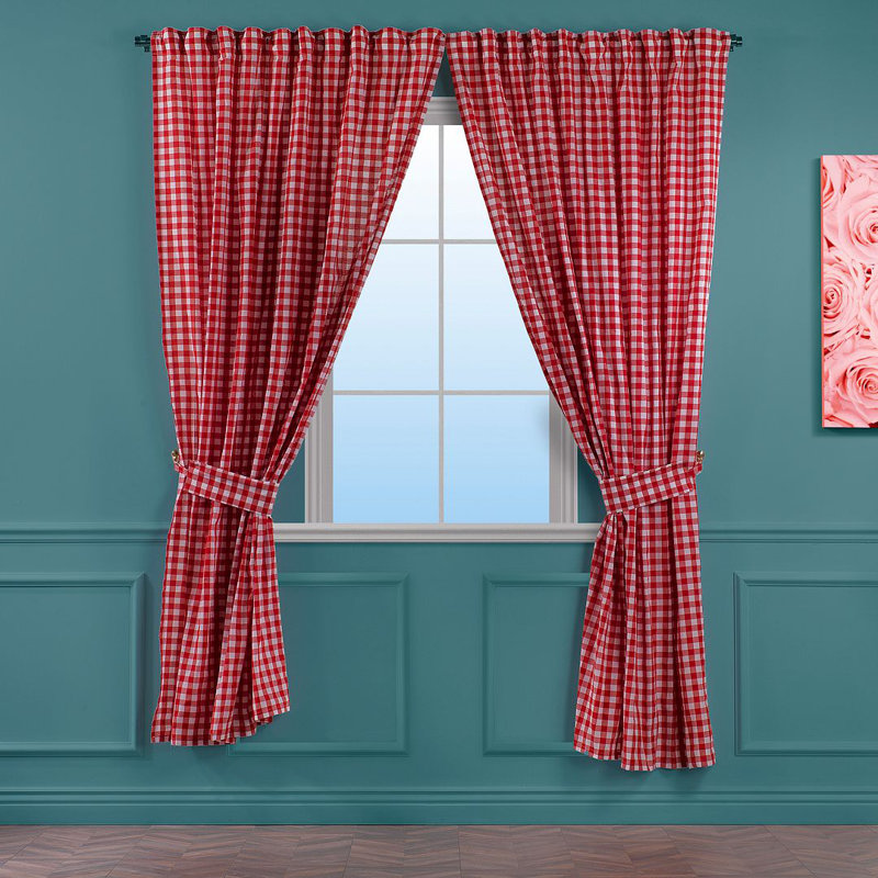 Blackout Curtain - 1 Pc, 40cm Width x 84cm Drop, Red/White