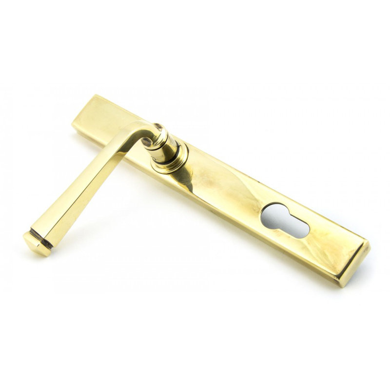 Avon Lock Door Handle Kit, Aged Brass