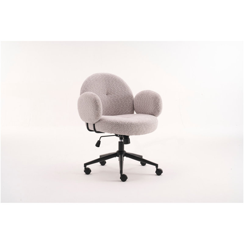 Chaise de bureau en tissu avec dossier incurvé ergonomique Boucle, Gris