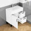 Meuble-lavabo de 80 cm avec lavabo, design blanc, poignée en métal noir, pattes, lavabo en céramique, rangement pratique pour salles de bain de taille moyenne, meuble-lavabo, armoire, mise à niveau élégante