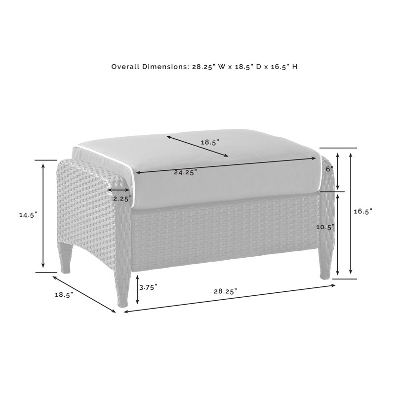 Repose-pieds avec coussin Mosca, bleu