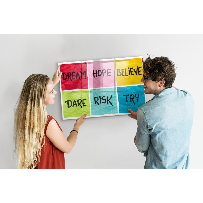 Magnetic Memo Board Whiteboard - 90 x 60 cm - With Marker and Magnets - Motivational board