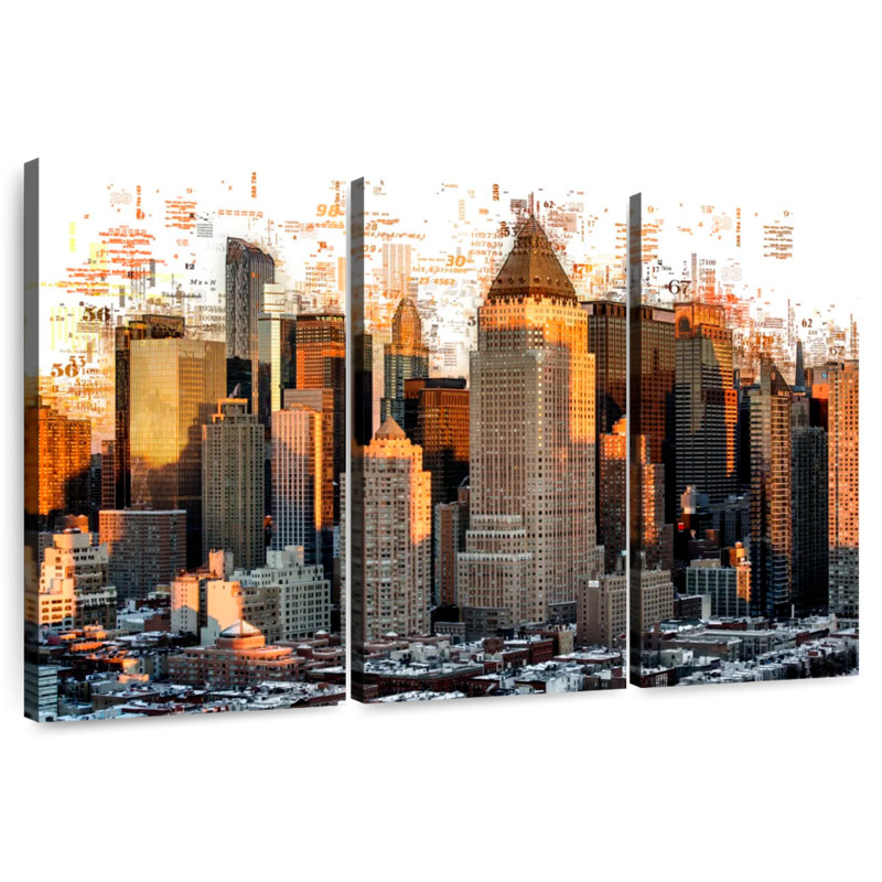 Sireci New York Buildings Abstract, 42" H x 65" W