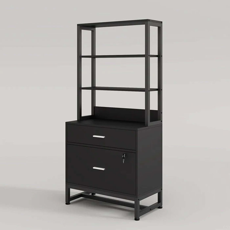 Spacieux classeur, classeur à hauteur, armoire stable avec bibliothèque ouverte