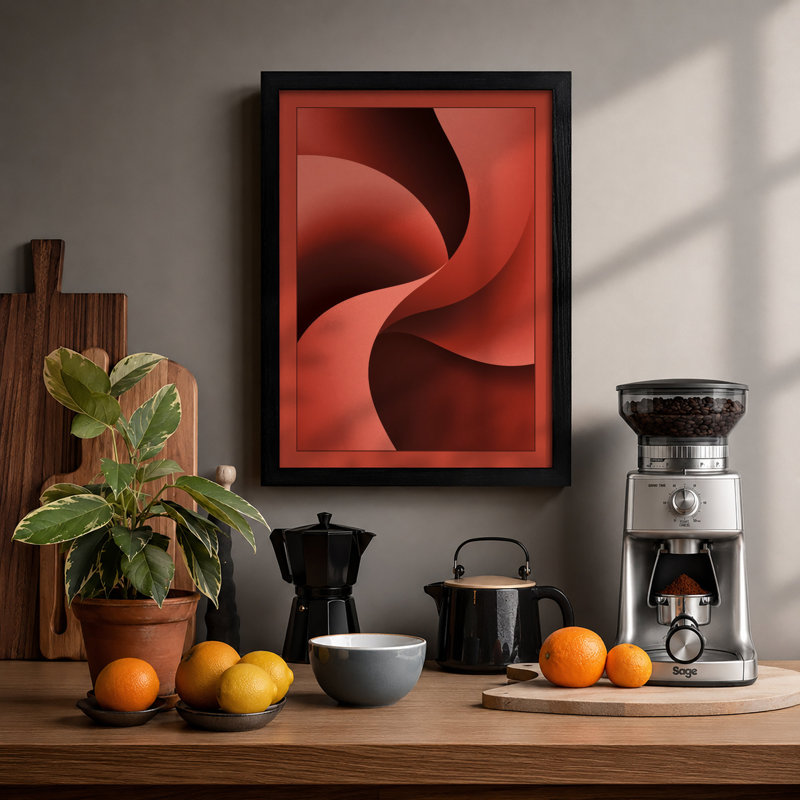 Spiral Forms In Motion Modern - Print, Black, A4 - 29.7 x 21.0 cm