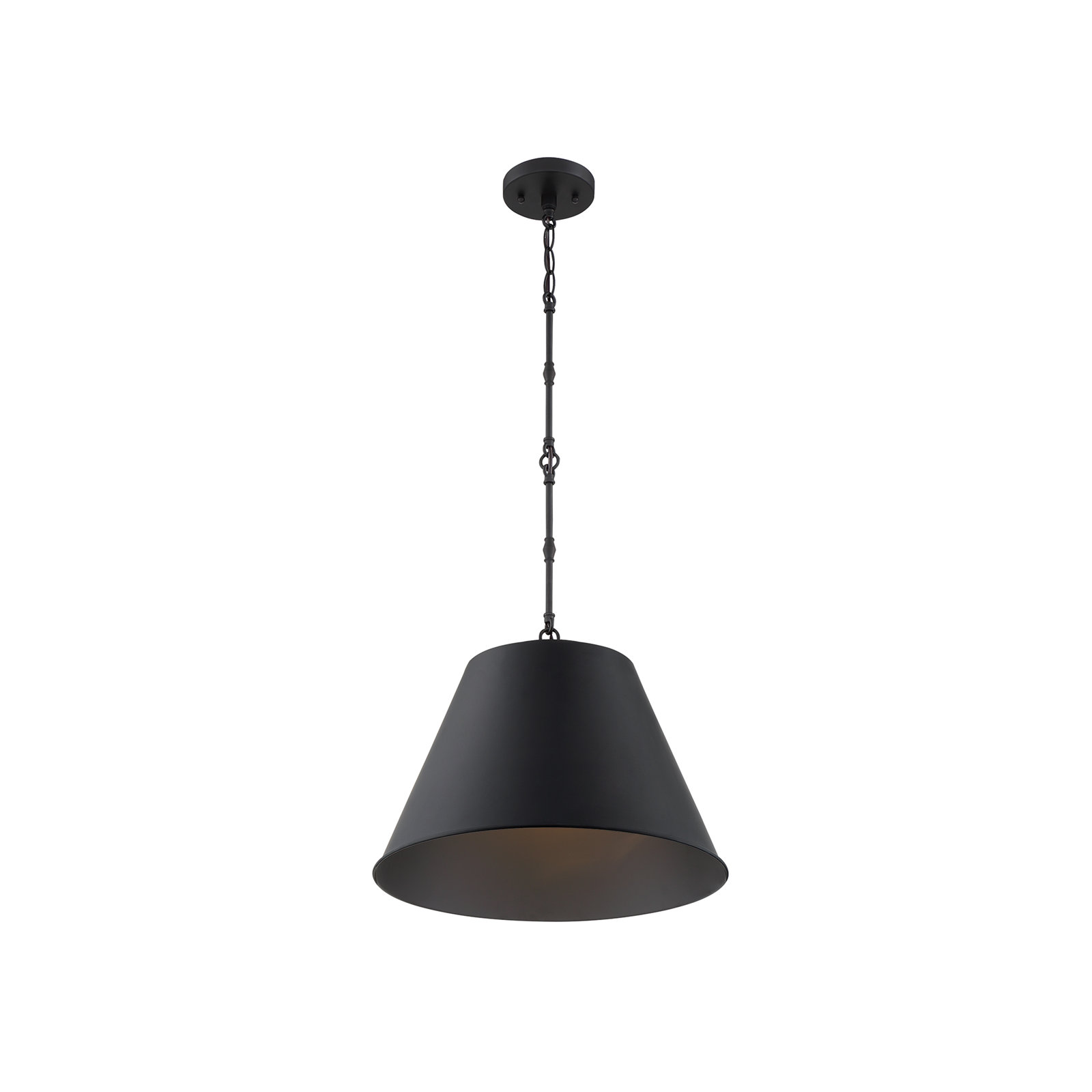 Presley Dimmable Pendant, 12.75" H x 18.25" W x 18" D, Matte Black