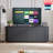 Sideboard Storage Cabinet TV Stand with wave pattern Buffet Cabinet Wooden Vertical Striped Cabinet