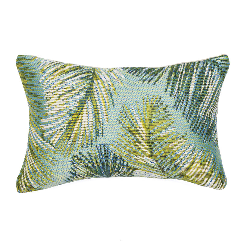 Liora Manne Marina Palm Border Indoor/Outdoor Pillow, Aqua