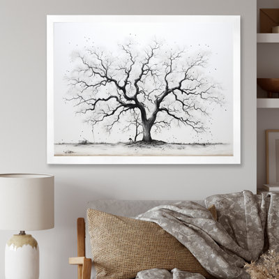 Baobab gris minimalisme sur toile