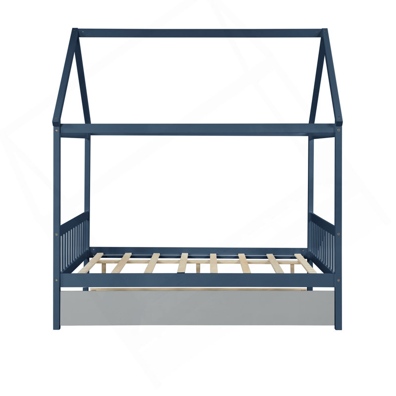 Lit double gigogne bleu marine