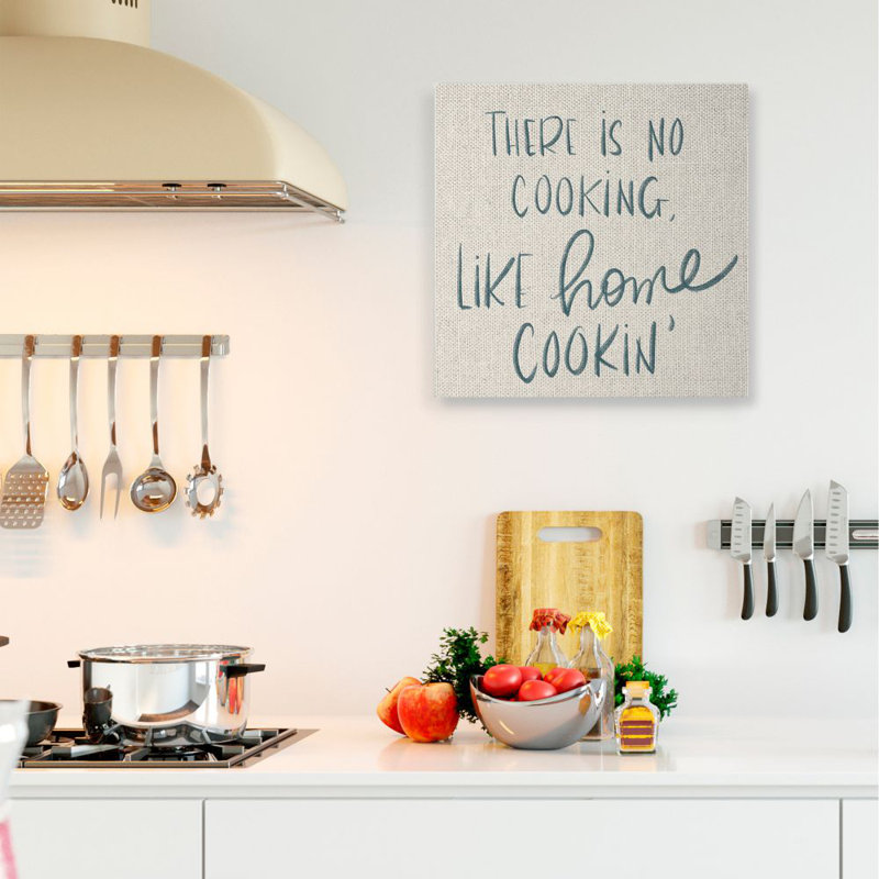 Reproduction d’art textuel, "no cooking like home Cookin Family" par SD Graphics studio, Toile tendue